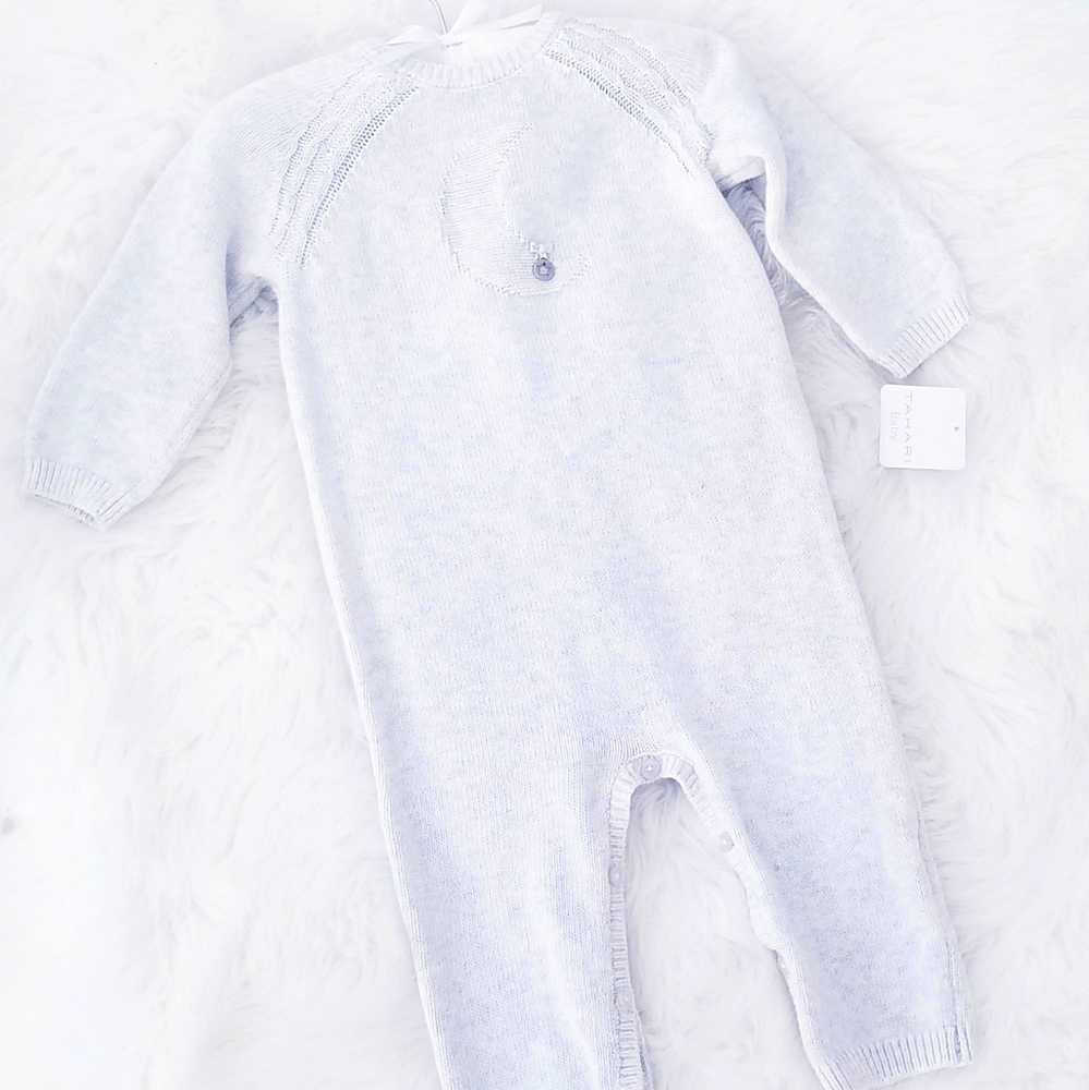 Tahari Baby Grey Knit Longall - 6-9 Months